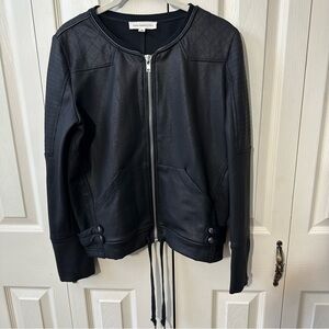 Dance & Marvel Faux Leather Moto Biker Bomber Jacket Black Womens Size Medium